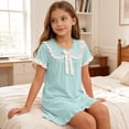 thumbnail image 7 of Spazoro Toddler Girls Midi Dresses, Solid A-Line Crew Neck Short Sleeve Casual Summer Dresses for Girls Green Size 3-4, 7 of 7