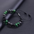 thumbnail image 4 of Hot-Selling Natural Green Tiger Eye Bracelet - Double Layer Black Onyx and Black Magnetite Bracelet for Men and Women - Handmade Jewelry, 4 of 6