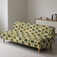 thumbnail image 4 of SCRAWLGOD St Patrick's Leaf Print Armless Couch Slipcover Soft Stretch Furniture Protector Checkerboard Print Washable Sofa Cover with Elastic Bottom for Pets, 4 of 9