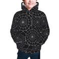 thumbnail image 5 of Kll Unisex Kids Boys Girls Hooded Pocket Pullover Hoodies-Spider Web Black, 5 of 9
