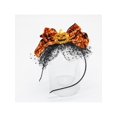 thumbnail image 2 of 1pc Multicolor Halloween Pumpkin & Spider Web Mesh Hair Hoop/ Headband For Women, Perfect For Outdoor Parties, 2 of 5