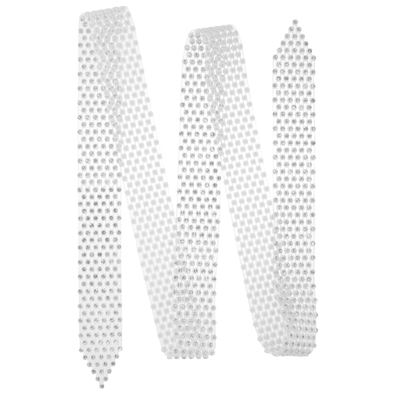 Tineasur Necktie For Women Rhinestone Tie Disco Style Sequin 1Pcs Fashion Accessory Parties