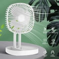 thumbnail image 4 of Luxtrada 6.5 Inch Travel Fan, Portable Folding Desk Fan with 3 Speeds, 185° Rotation, Battery Operated & Rechargeable, Quiet Small Table Fan for Bedroom, Office (White), 4 of 13