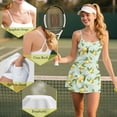 thumbnail image 6 of Garronmavis Lemon Floral Print Workout Golf Dress for Women Sleeveless 2 Piece Set Workout Tennis Dress with Built-in Shorts Mini Pickleball Dresses Fruit Print Outfits, Size S, 6 of 7