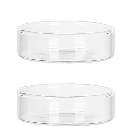

2pcs Glass Plate Fruit Plate Transparent Dessert Storage Plate Mini Cake Plate