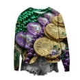 thumbnail image 5 of FAVIPT Mardi Gras Shirts for Women Carnival Sweatshirt Mask Graphic Shirt Tops Casual Holiday Festivel Pullover Sweatshirts Tee Shirt Tunic Blouse 2025 Multicolor,S, 5 of 5