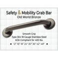 thumbnail image 2 of Bathroom Safety Grab Bar - Old World Bronze/ADA Shower Toilet Steps/304 Stainless Steel/Smooth/ 24", 2 of 7