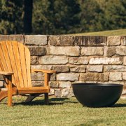 Ash & Ember 29 Hemisphere Fire Pit, Wood Burning Backyard Fireplace, Round Flat Flanged Base, Cast Iron High-Temp Black Paint Fire Bowl, Portable Outdoor Firepit Ideal for Backyard Parties, Camping