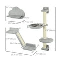 thumbnail image 3 of PawHut 3PCs Cat Shelves with Hammock, Scratching Posts, Jump Platforms, 3 of 10
