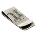 thumbnail image 1 of Stainless Steel Letter U Initial Royal Monogram Engraved Engraved Money Clip Credit Card Holder, 1 of 2