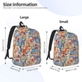 thumbnail image 2 of Rateoe Set Of Travel Vintage Pattern Durable Canvas Backpack for Men & Women – Stylish & Lightweight – Adjustable Straps, Multiple Pockets – Fits 15-17 Inch LaptopsMedium, 2 of 5