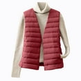 thumbnail image 3 of MELDVDIB Womens Quilted Puffer Vest Coat Button-Up Solid Color Fall Winter Jacket Warm Sleeveless Light Weight Outerwear Tops, 3 of 7