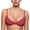 Wine, variant on Women Wireless Bra Deep V Smooth Cup Thin Strap Seamless Fit Lightweight Natural Push-Up Daily Wear Wine 32 (S)