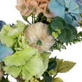 thumbnail image 2 of Northlight Mini Pumpkins and Florals Artificial Fall Harvest Wreath - 22" - Green and Blue, 2 of 3