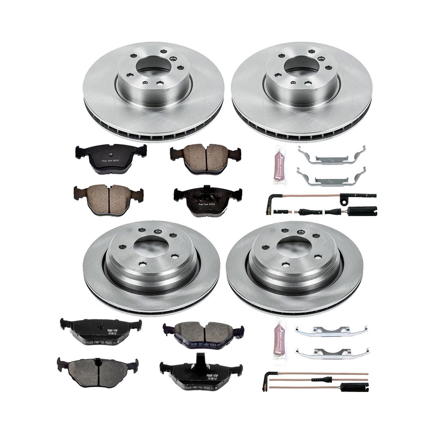 Power Stop Front and Rear Stock Replacement Brake Pad and Rotor Kit KOE505