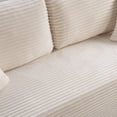 thumbnail image 6 of Aukfa 3 Seater Cloud Couch, 86.6" Corduroy Boneless Sofa, 26.4" Deep Seat, Compressed Sofa with Pillows for Living Room, Bedroom, Apartment, White, 6 of 8