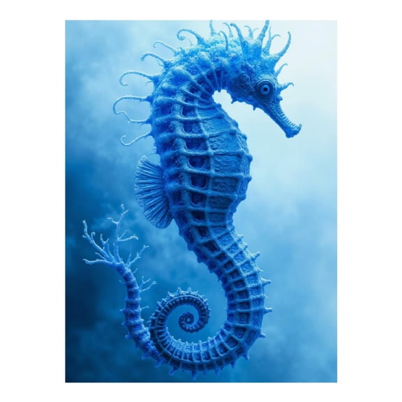 Diamond Art Kit for Adults, Blue Seahorse Ocean Beauty Diamond Painting for Adults Beginners, DIY Diamond Art Painting Kits, 5D Diamond Painting Crafts for Home Decor 12x16 Frameless