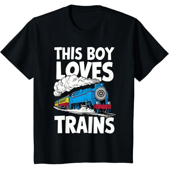 Exquisite and comfortable-Kids This Boy Loves Trains Train Lover Toddler T-Shirt