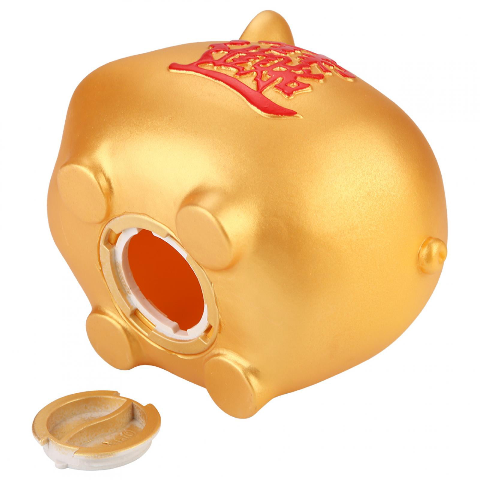 CHICIRIS Piggy Bank Golden Cute Plastic Pig Bank Pig Toy Coin Money Cash 