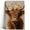 Cream Apricot Highland Cow, variant on Highland Cow with Flower Crown Canvas Wall Art, Rustic Farmhouse Cattle Portrait, Framed Colorful Animal Painting for Nursery, Bedroom & Living Room Decor