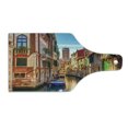 thumbnail image 2 of European Cutting Board, Venice Cityscape Narrow Water Canal Building Traditional Old Buildings Heritage, Tempered Glass Cutting and Serving Board, Wine Bottle Shape, Multicolor, by Ambesonne, 2 of 5