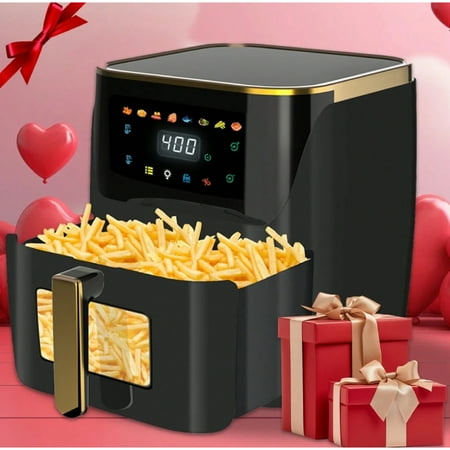 8.5 QT Air Fryer, 8-In-1 Air Fryer Oven With Digital Touch Screen, Visual Window, 1750W, Dishwasher-Safe & Nonstick, Fit For 1-3 People