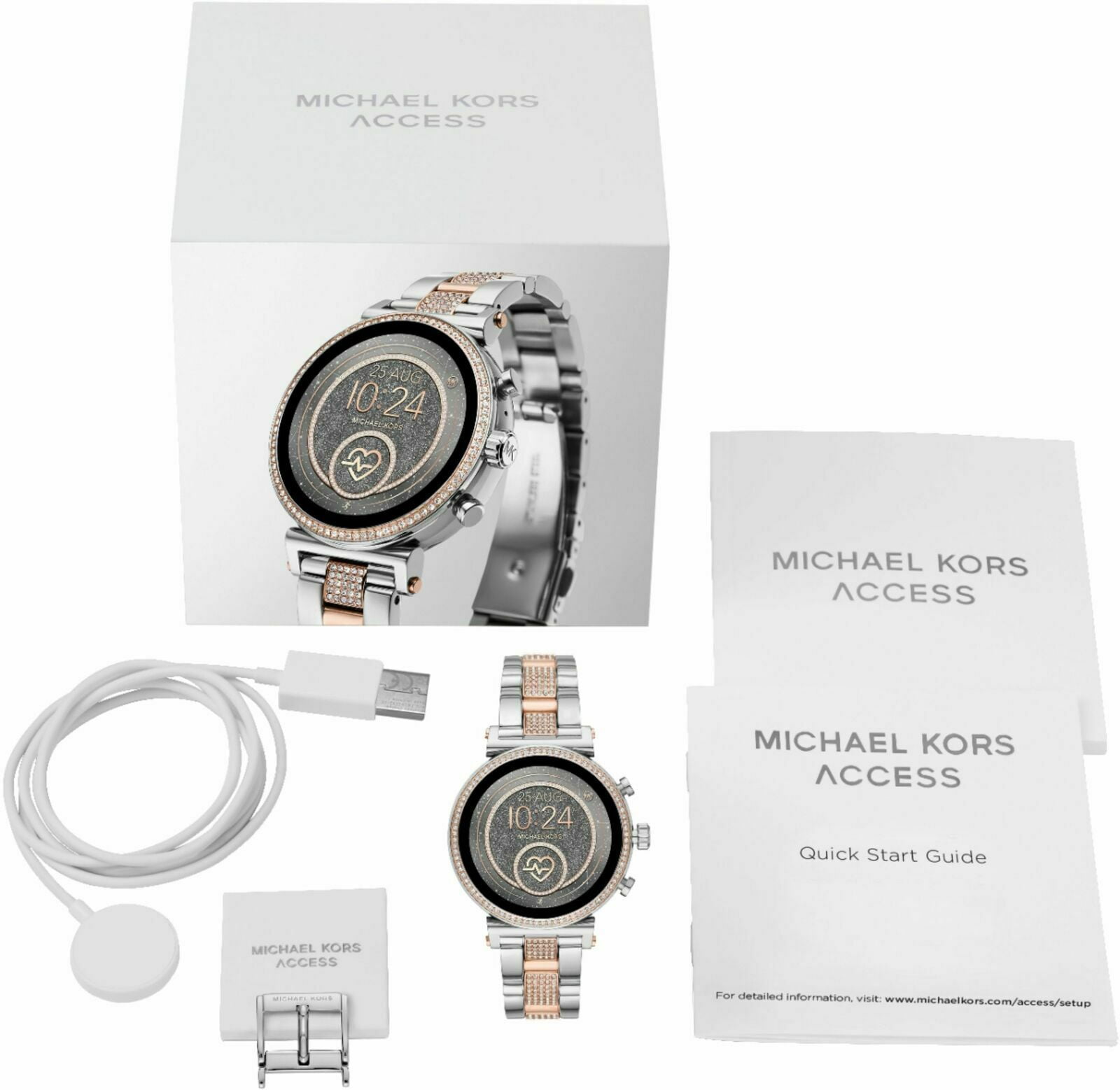 Michael Kors MKT5063 Slim Sofie Rose Gold Smart Watch - Walmart.com
