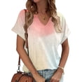 thumbnail image 2 of XuJwPNcy Women's T-Shirts Dressy Tunic Tops Short Sleeve Tie Dye Print Blouses V Neck Summer Cute Clothes, 2 of 5