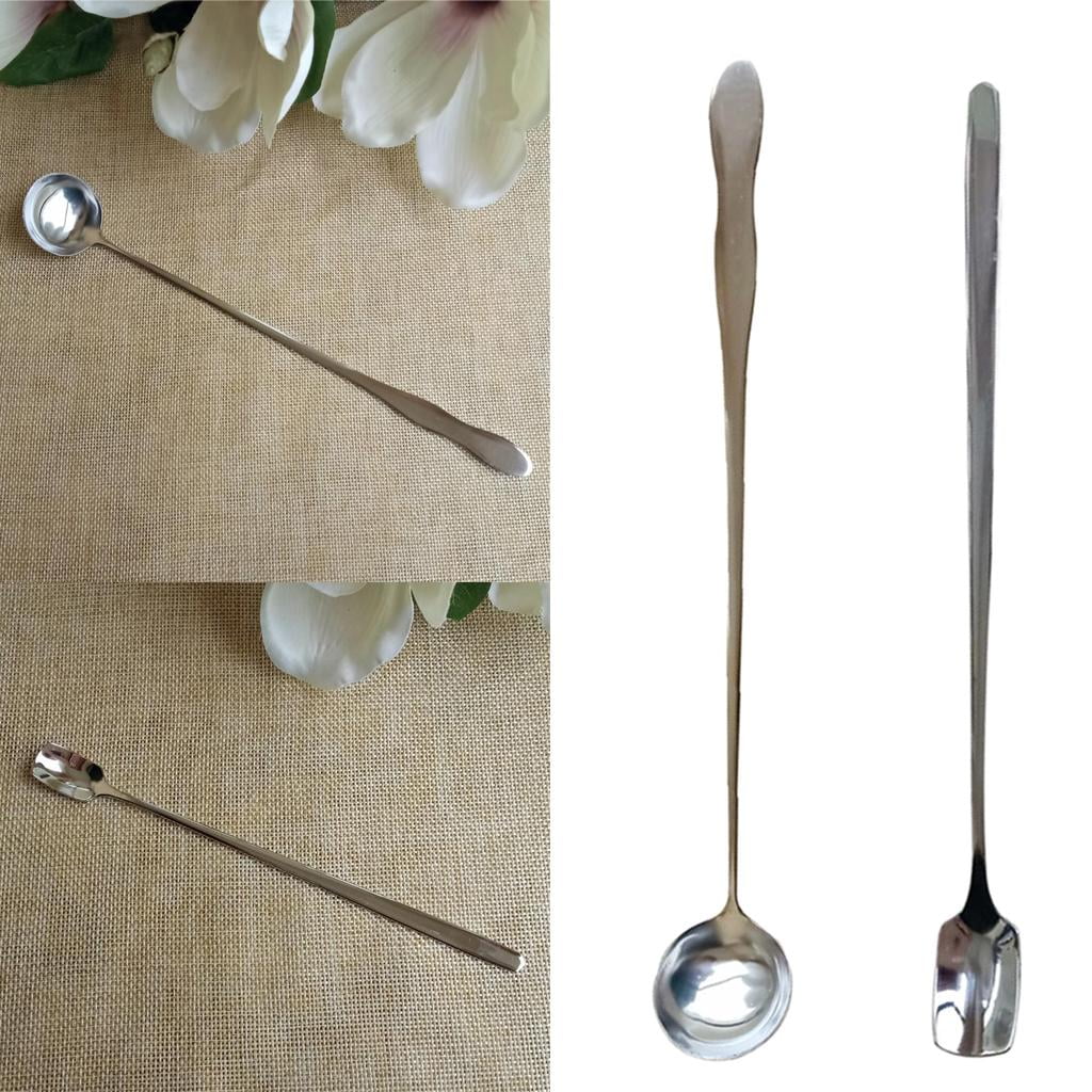 2x Long Handled Stainless Steel Mixing Stirring Spoon Candle Making