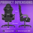 thumbnail image 3 of SOONTRANS Gaming Chair for Adults, Velvet Fabric High Back Comfortable Video Game Chair with Footrest and Massage Lumbar Cushion, Racing Computer Desk Chair, Ergonomic Gamer Chair, Black/Grey, 3 of 9
