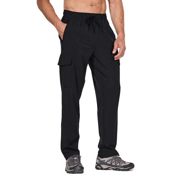 Pantalones de senderismo BALEAF impermeables y ligeros para hombre, color negro XL