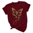 thumbnail image 4 of asdoklhq Womens Plus Size Clearance,Women's Shirt Tees Funny Cute Short Sleeve Fall T Shirt Butterfly Print Shirt Gift Tops Blouse Gift for Women, 4 of 7