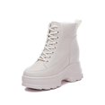 thumbnail image 3 of LYYMM Botas tipo Martins Botas para mujer 2023 Nuevas botas de cuero con forro polar de tiro alto para otoño/invierno, 3 of 5