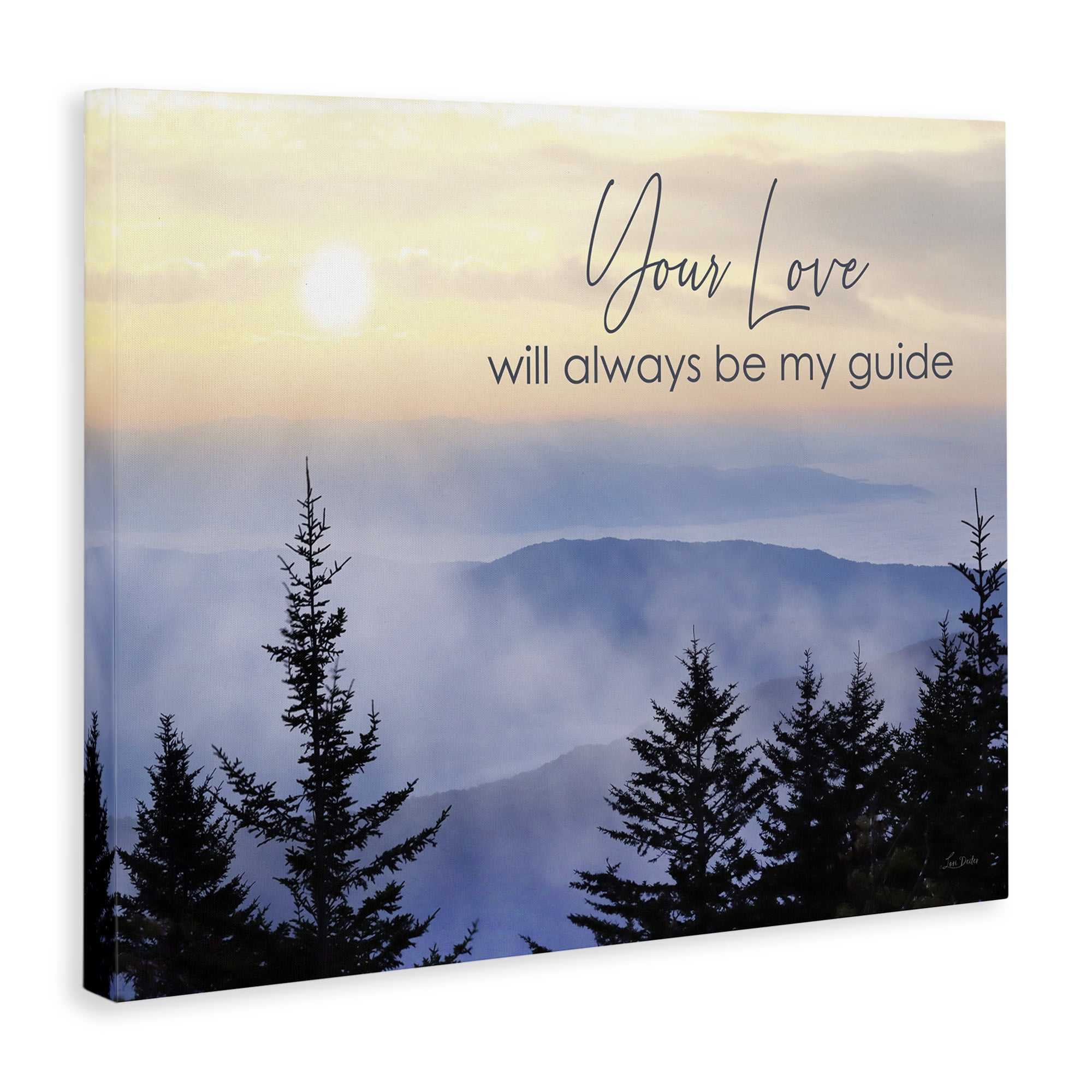 Stupell Industries Love Will Be My Guide Landscape Painting Gallery Wrapped Canvas Art Print Wall Art, 20 x 16