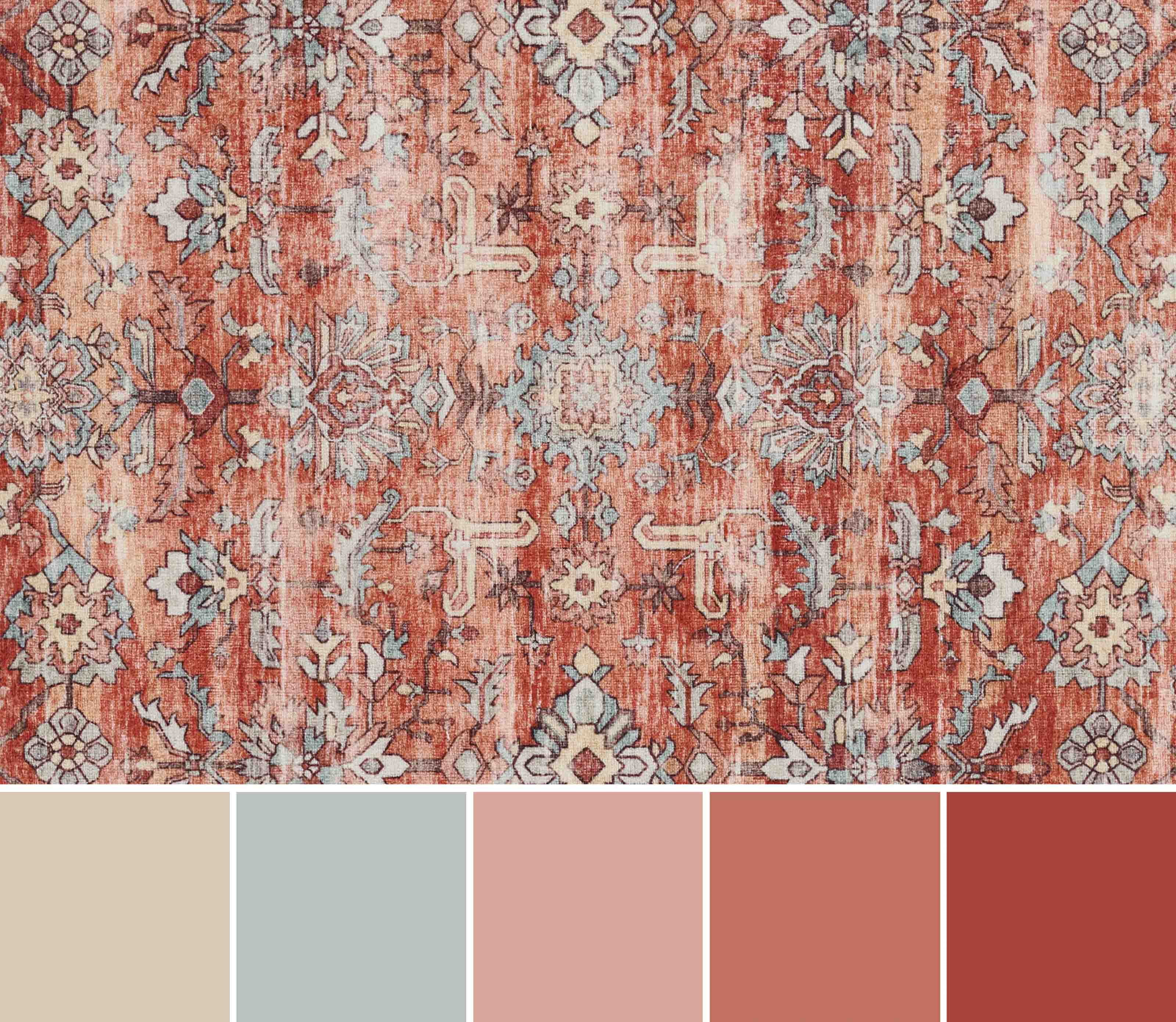 ECARPET Ruby Traditional Area Rug for Living Room, Bedroom, Dining Room, Entrance, Hallway and More.