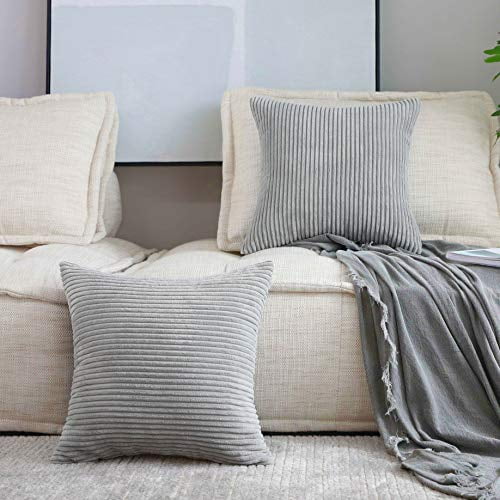 Light Beige Kevin Textile Pillow Covers Decorative Lined Linen Euro Sham Throw Pillow Cover for Bed Couch Sofa 22x22 55cm