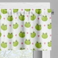 thumbnail image 5 of Ambesonne Romantic Valance & Curtain, Frog Faces and Hearts Art, 55"x24", Apple Green Pale Pink, 5 of 7