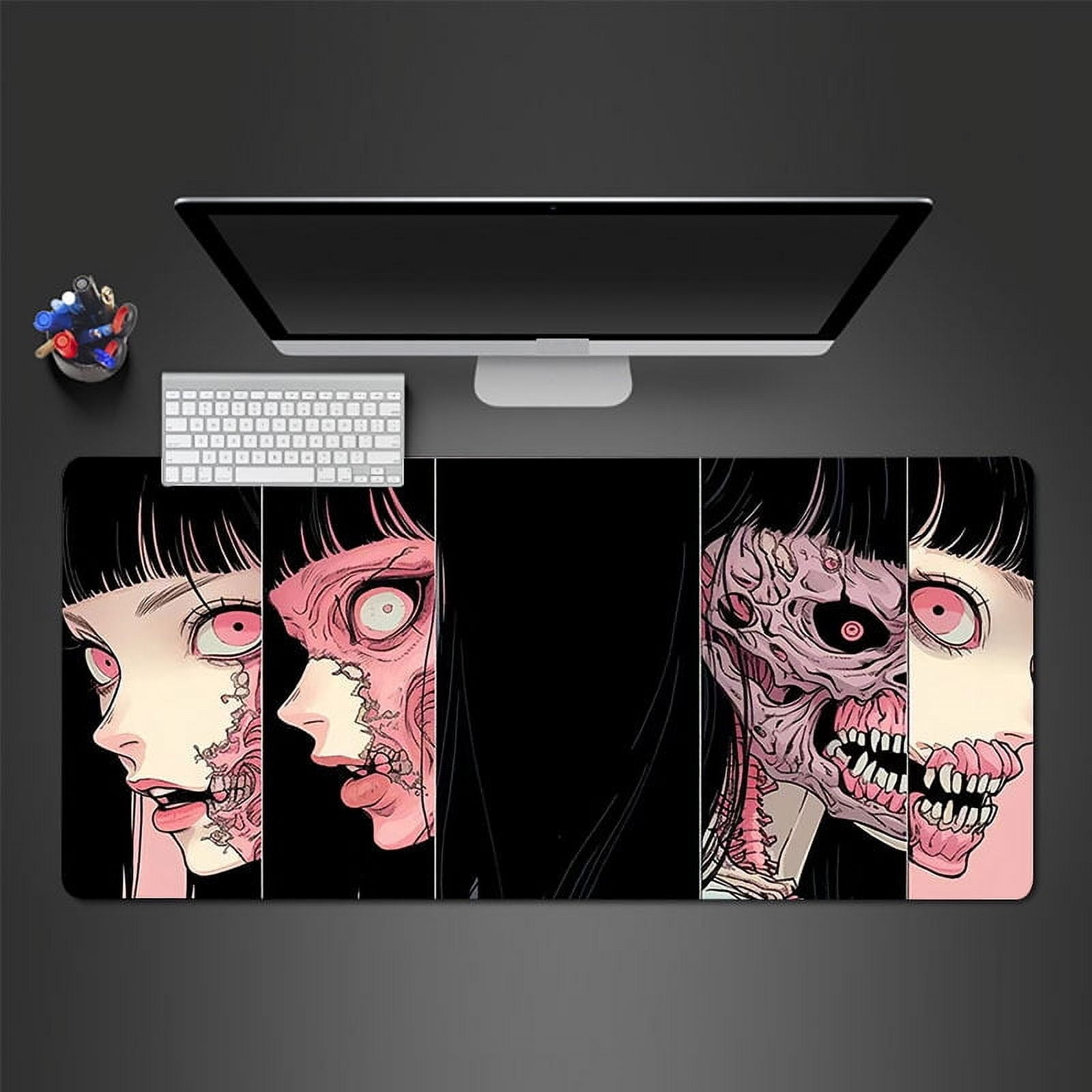 Anime Comic Face Large Gaming Mousepad Computer HD Keyboard Pad Mouse Mat Desk Mats Natural Rubber Anti-Slip Office Mouse Pad Desk Accessories