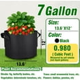 thumbnail image 6 of PHYEX 12-Pack 7 Gallon Black Grow Bags, Aeration Fabric Pots with Durable Handles, 6 of 7