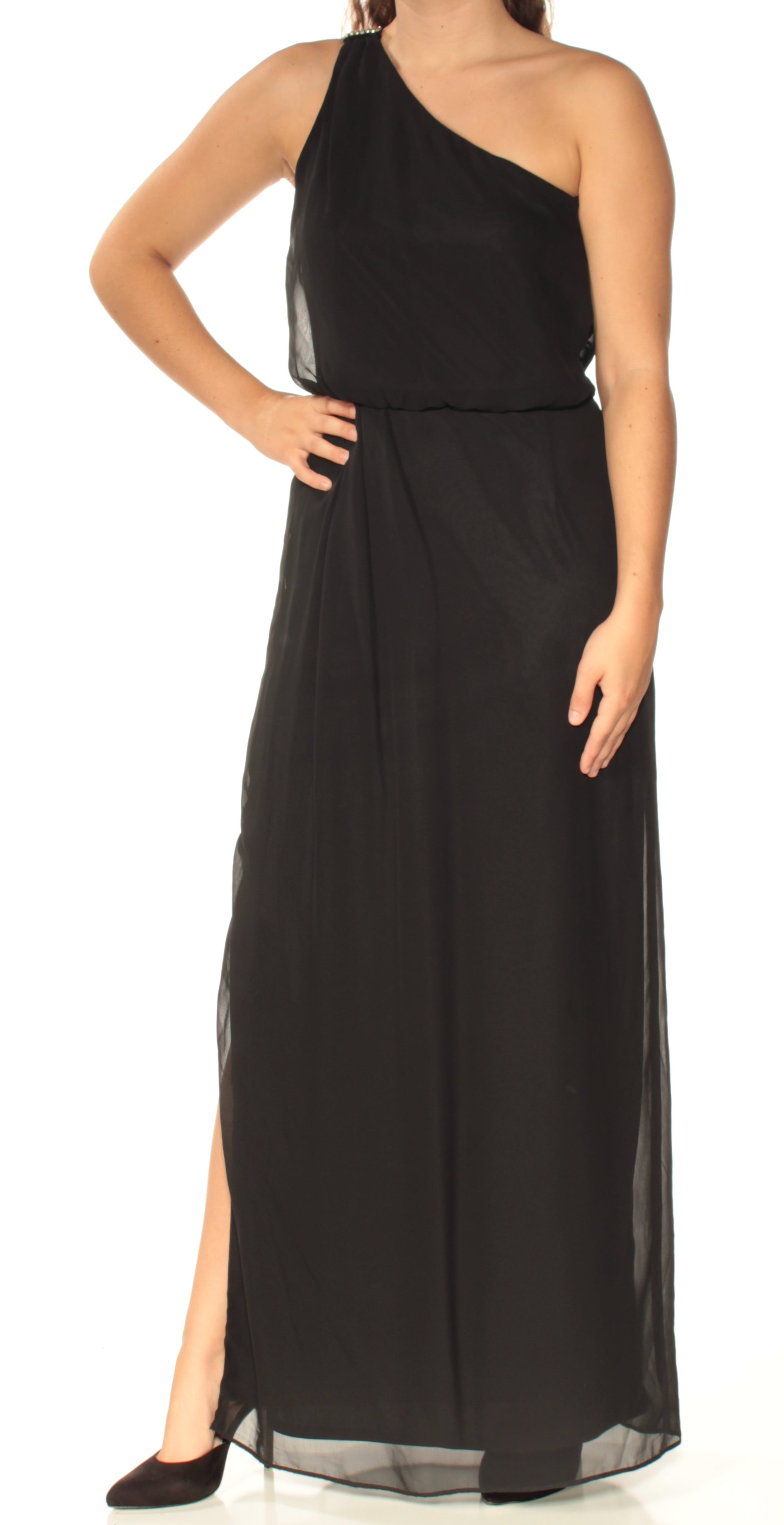 black blouson dress