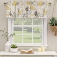 thumbnail image 3 of Yellow Grey Botanical Valances for Windows, Spring Floral Watercolor Rustic Light Filtering Kitchen Curtains, Rod Pocket Window Valance Curtains for Living Room Bedroom, 42" W x 18" L, 2 Panels, 3 of 9