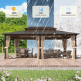 thumbnail image 6 of Hommow 12' x 20' Outdoor Patio Gazebo Hardtop Gazebo with Polycarbonate Double Roof for Garden, Patio, Lawns, 6 of 9