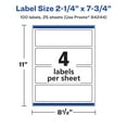 thumbnail image 6 of Avery Matte White Rectangle Labels, 2.25" x 7.75", 100 Labels, 6 of 8