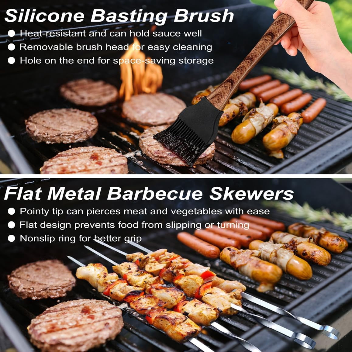 POLIGO 22PCS Stainless Steel Grill Tools - Ideal Barbecue Gift for Men | Outdoor Cooking