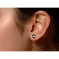 thumbnail image 4 of 1/10 Ct Black Natural Diamond Daisy Stud Earrings in 14k Yellow Gold Plated 925 Sterling Silver Push Back (0.10 Cttw,Black Color,I2-I3 Clarity), 4 of 4