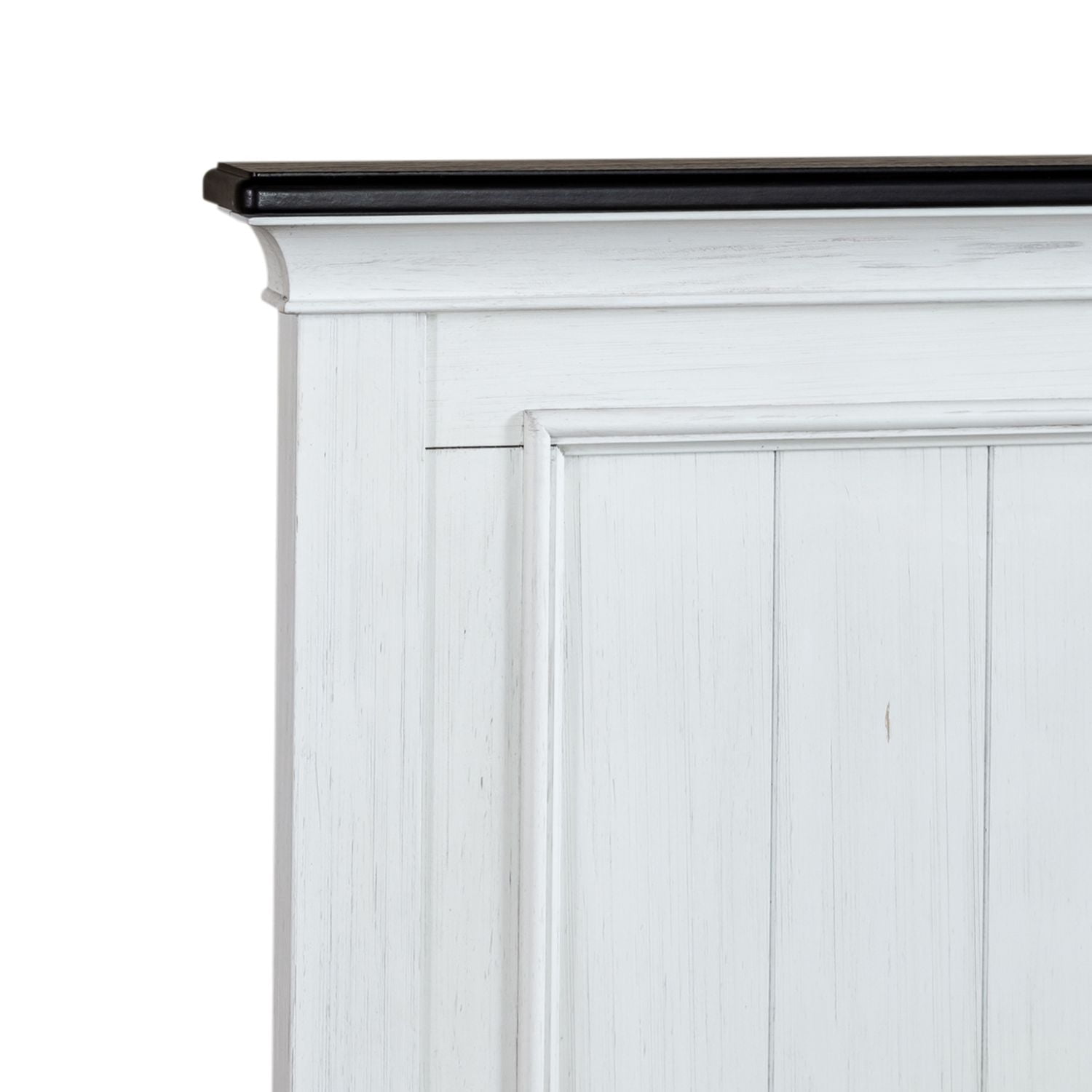 Liberty Furniture Industies, INC Allyson Park Full Panel Headboard in Wirebrushed White w/ Charcoal Top