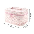 thumbnail image 2 of Unique Bargains 1 Pc Women Floral Large Square Makeup Bag for Travel Vacation Pink Polyester, 2 of 3