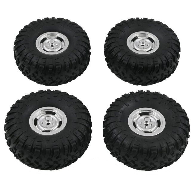 Tholdsy 1 Juego de ruedas de Metal para coche RC, Kit de herramientas profesional resistente RC, Hardware práctico para coche, juego de ruedas Kits de construcción modelo Plata