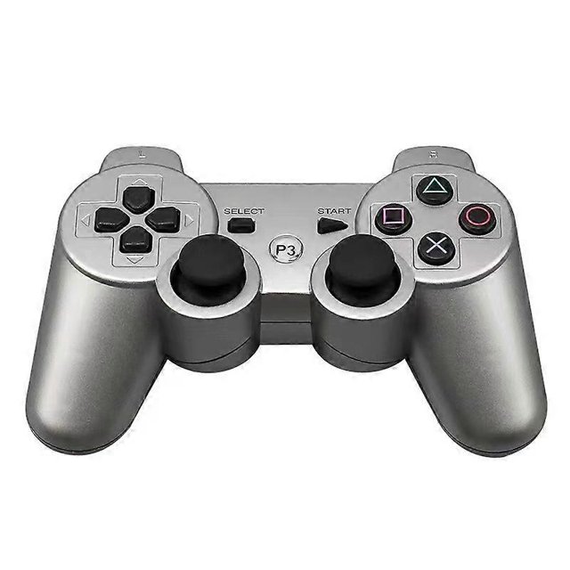 Wireless controller compatible with Playstation 3 PS3 controllers Upgraded joystick (silver)