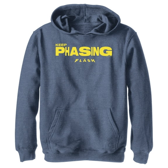 Boy's The Flash Keep Phasing Pull Over Hoodie Navy Blue Heather X Large
